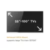 Equip TV állvány - 650632 (55"-100" álló, dönthető, állítható magasság, gurulós, motoros, Max.:120kg, fekete)