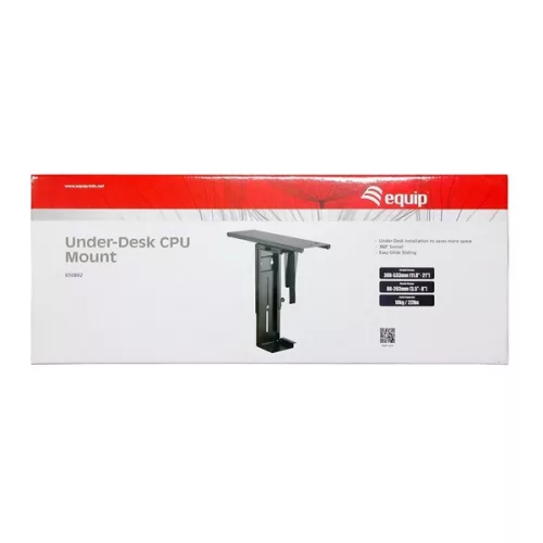 Equip PC állvány - 650892 (asztallap aljára rögzíthető, Max.: 10kg, fekete)