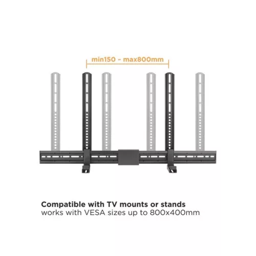 Equip Soundbar fali konzol - 650895 (Támogatott szélesség: 86-155mm, rezgés csökkentés, fekete)