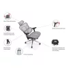 Equip Szék - 651052 (Premium, ergonomikus, Max teherbírás: 150kg, fekete/kék)