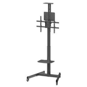  Manhattan gurulós TV állvány - TV állvány + polc + kameratartó Fekete (37"-86"-ig) 70kg teherbírás