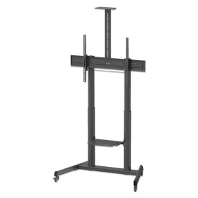   Manhattan gurulós TV állvány - TV állvány + polc Fekete (60"-120"-ig) 120kg teherbírás