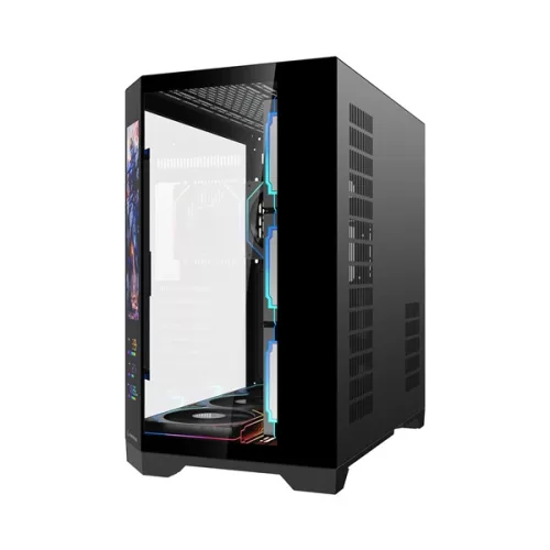 Rampage Számítógépház - NOVA V2 (fekete; üveg; ATX; 9,17" LCD kijelző, 7x120mm A-RGB, 1xUSB3.0 + 1xUSB-C)