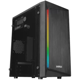   Everest Számítógépház -  BLAZON (200W táp; RGB; fekete; plexi; mATX; 1x80mm; 2xUSB2.0)