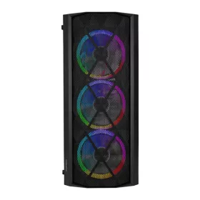   Everest Számítógépház -  BUMPY (fekete; plexi; ATX; alsó táp; 1x120mm LED; 1xUSB3.0 + 2xUSB2.0, I/O; porszűrő)