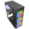 Everest Számítógépház -  CREST V1 (fekete; üveg; ATX; alsó táp; 4x120mm RGB, 1xUSB3.0 + 2xUSB2.0)