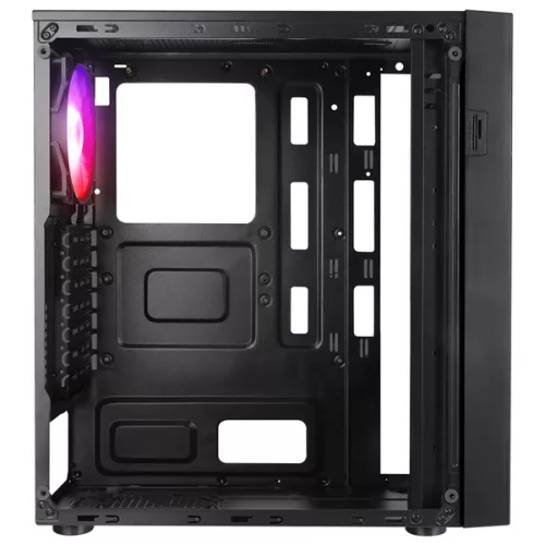 Everest Számítógépház - FACED V1 (fekete; üveg; ATX; alsó táp; 4x120mm LED; 1xUSB3.0 + 2xUSB2.0)
