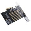 Orico PCI-E bővítőkártya - PDM2 /36/ (PCI-E 3.0 x4, Kimenet: M.2 NVMe, Max.: 2x 2TB, M-key/B-key)