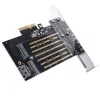 Orico PCI-E bővítőkártya - PDM2 /36/ (PCI-E 3.0 x4, Kimenet: M.2 NVMe, Max.: 2x 2TB, M-key/B-key)