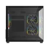 Rampage Számítógépház - LUMID (fekete; ablakos; BTF, mATX, Type-C, USB 3.0, alsó táp, 3x120mm A-RGB)