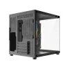 Rampage Számítógépház - LUMID (fekete; ablakos; BTF, mATX, Type-C, USB 3.0, alsó táp, 3x120mm A-RGB)