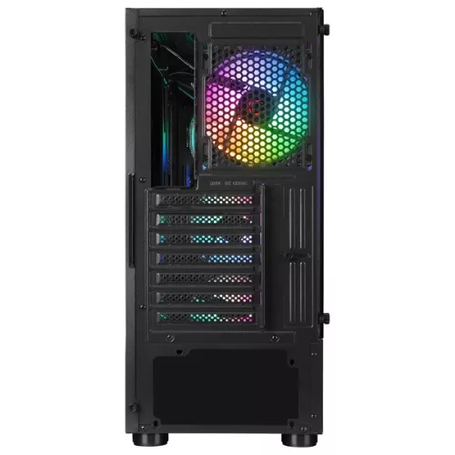 Rampage Számítógépház - SHIVA  (fekete; ablakos; ATX, alsó táp, 4x120mm LED)