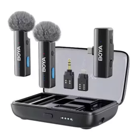   BOYA Mikrofon - BOYALINK V2.0 (Vezeték nélküli, zajszűrés, fekete, Lightning, USB-C)