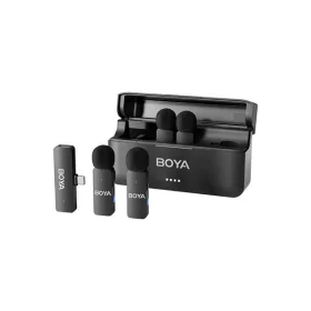   BOYA Mikrofon - BY-V4U (Vezeték nélküli, zajszűrés, fekete, USB-C)