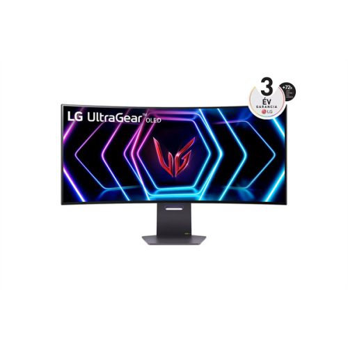 LG Monitor 39" - 39GS95QE-B (OLED; Ívelt, 21:9; 3440x1440; 0.03ms; 250cd; 240Hz, HDMIx2, DP; USB; HDR40; FreeSync)