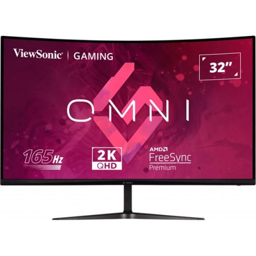 ViewSonic Monitor 31,5" - VX3218C-2K (VA, 16:9, 2K, 165Hz, 1ms, 250cd/m2, 2xHDMI, DP, VESA, SPK, ívelt, HDR10)