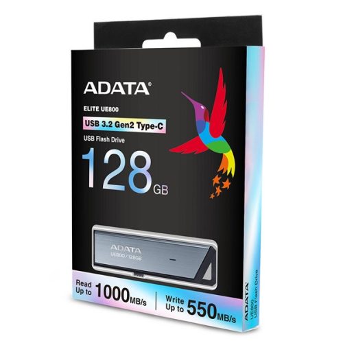 ADATA Pendrive - 128GB UE800 (USB3.2 Type-C, R/W: 1000/550 MB/s, ezüst)