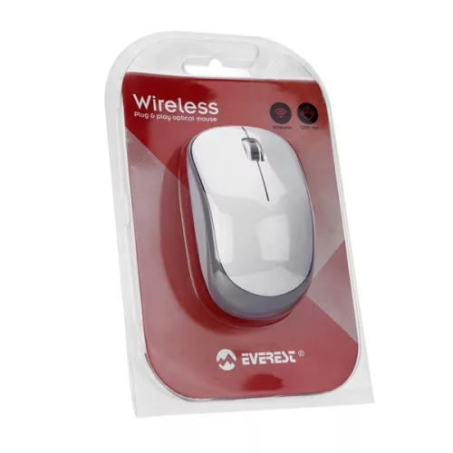 Everest Vezeték nélküli Egér - SM-833 White (1200 DPI, 3gomb, optikai, fehér)