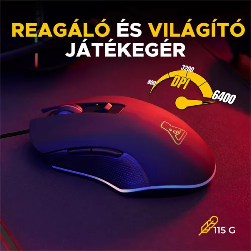 The G-Lab Gaming kit - 2 in 1 COMBO HYDROGEN B/HU (TKL billentyűzet, egér, 6200 DPI, RGB, USB-A, fekete, magyar)