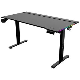   The G-Lab Gamer Asztal - K DESK PLATINIUM (140x75cm, fém, pohár, fejhallgatótartó, fekete, motoros magasság áll., RGB)