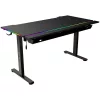 The G-Lab Gamer Asztal - K DESK PLATINIUM (140x75cm, fém, pohár, fejhallgatótartó, fekete, motoros magasság áll., RGB)