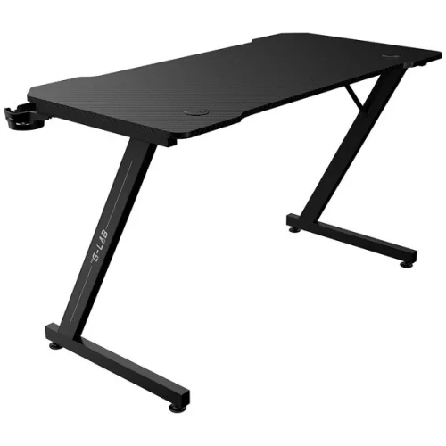 The G-Lab Gamer Asztal - K-DESK YTTRIUM (120x60cm, fém, pohártartó, fejhallgatótartó, fekete)