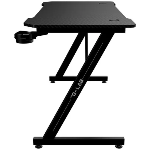 The G-Lab Gamer Asztal - K-DESK YTTRIUM (120x60cm, fém, pohártartó, fejhallgatótartó, fekete)