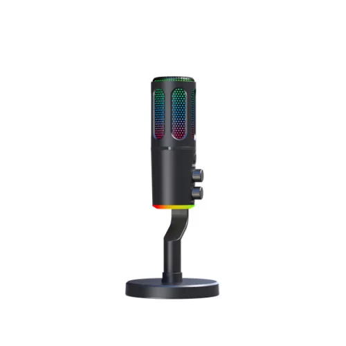 The G-Lab Mikrofon - K-MIC-NEON (3.5mm Jack csatlakozó, RGB, DUAL-CHANNEL CARDIOID, ENC, fekete)