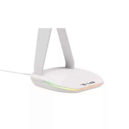 The G-Lab Fejhallgató állvány - K STAND HYDROGEN W (fehér, 2xUSB3.0, 1xUSB-C, műanyag, RGB)