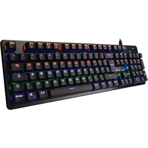 The G-Lab Gamer Billentyűzet - KEYZ-CARBON-V3/INT (RGB LED, Mechanikus, Blue switch, USB, fekete, angol)