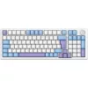 The G-Lab Vezeték nélküli Gamer Billentyűzet - KEYZ ELITE 400 WB/US (RGB, 2,4Ghz+BT+Wired, 1000Hz, USB, fehér-kék angol)