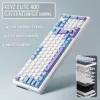 The G-Lab Vezeték nélküli Gamer Billentyűzet - KEYZ ELITE 400 WB/US (RGB, 2,4Ghz+BT+Wired, 1000Hz, USB, fehér-kék angol)