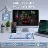 The G-Lab Vezeték nélküli Gamer Billentyűzet - KEYZ ELITE 400 WB/US (RGB, 2,4Ghz+BT+Wired, 1000Hz, USB, fehér-kék angol)