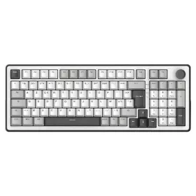   The G-Lab Vezeték nélküli Gamer Billentyűzet - KEYZ ELITE 400 WG/US (RGB, 2,4Ghz+BT+Wired, 1000Hz, USB, fehér-szü angol)