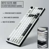 The G-Lab Vezeték nélküli Gamer Billentyűzet - KEYZ ELITE 400 WG/US (RGB, 2,4Ghz+BT+Wired, 1000Hz, USB, fehér-szü angol)
