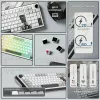 The G-Lab Vezeték nélküli Gamer Billentyűzet - KEYZ ELITE 400 WG/US (RGB, 2,4Ghz+BT+Wired, 1000Hz, USB, fehér-szü angol)