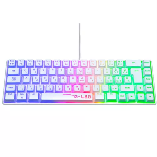 The G-Lab Gamer Billentyűzet - KEYZ HYDROGEN W/HU (RGB LED, TKL, USB, fehér, magyar)