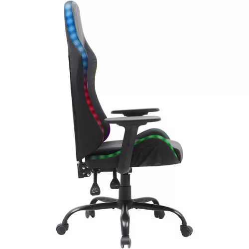 The G-Lab Gamer szék - KS ELECTRON EX (fekete; 90–135° dönthető háttámla, átllítható mag; 3D áll. kartámasz, RGB, 120kg)