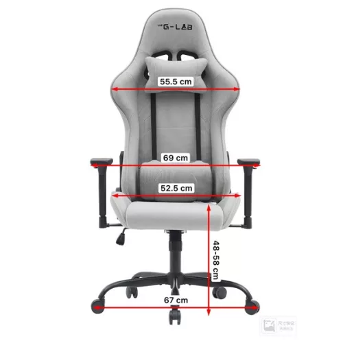 The G-Lab Gamer szék - KS PLATINIUM EX (fekete; 155°-ig dönthető háttámla, állítható magasság; 4D áll. kartámasz. 120kg)