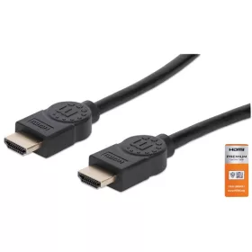   Manhattan Kábel - HDMI to HDMI (ARC, HEC, 4K@60Hz, HDR, 3m, aranyozott, Fekete)