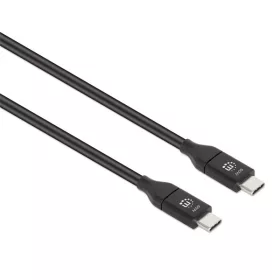   Manhattan Kábel - USB-A Male to USB-C Male, 1m, 60W/3A, 4K@60Hz, Fekete