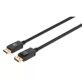   Manhattan Kábel - DisplayPort to HDMI fonott ( DisplayPort 1.4, 4K@144hz, HDR, 3m, Fekete)