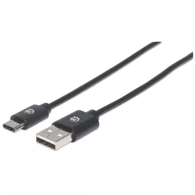 Manhattan Kábel - USB 2.0 Type-A to Type-C, 0.5m, Fekete