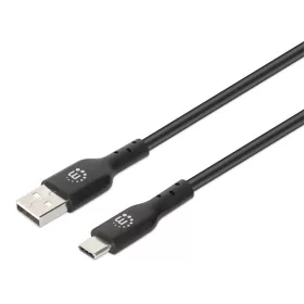Manhattan Kábel - USB-A Male to USB-C Male, 3m, Fekete
