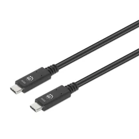   Manhattan Kábel - USB-A Male to USB-C Male, 1m, 100W/5A, 4K@60Hz, Fekete