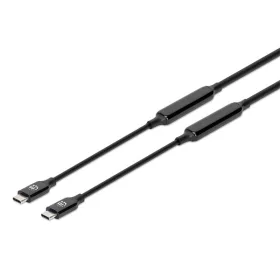   Manhattan Kábel - USB-C aktív kábel, 5m, 10Gbps, 60W/3A, 8K@60Hz, Fekete