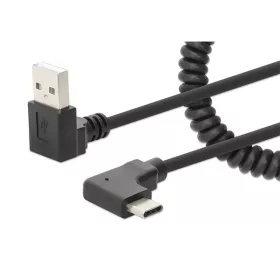  Manhattan Kábel - USB-A to USB-C tekercselt, rugalmas kábel (1m, No Data Transmission)