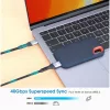 Manhattan Kábel - USB-C Male to USB-C Male kábel, 1m, PD3.1, 8K@60Hz, 240W/5A, Fekete