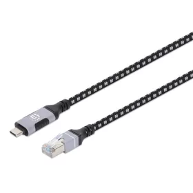   Manhattan Kábel - USB Type-C Male to RJ45 Male, USB 3.0, 5 Gbps, Cat6 LAN 10/100/1000 Mbps, FTP, 2m