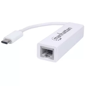   Manhattan Kábel átalakító - Type-C to RJ45 (10/100/1000, Fehér)